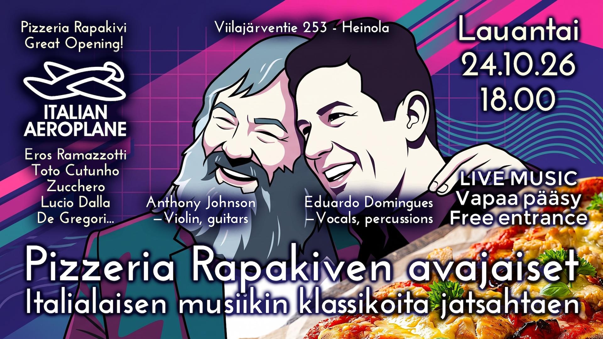 PIzzerian avajaiset Rapakivessä 24.10.2026 